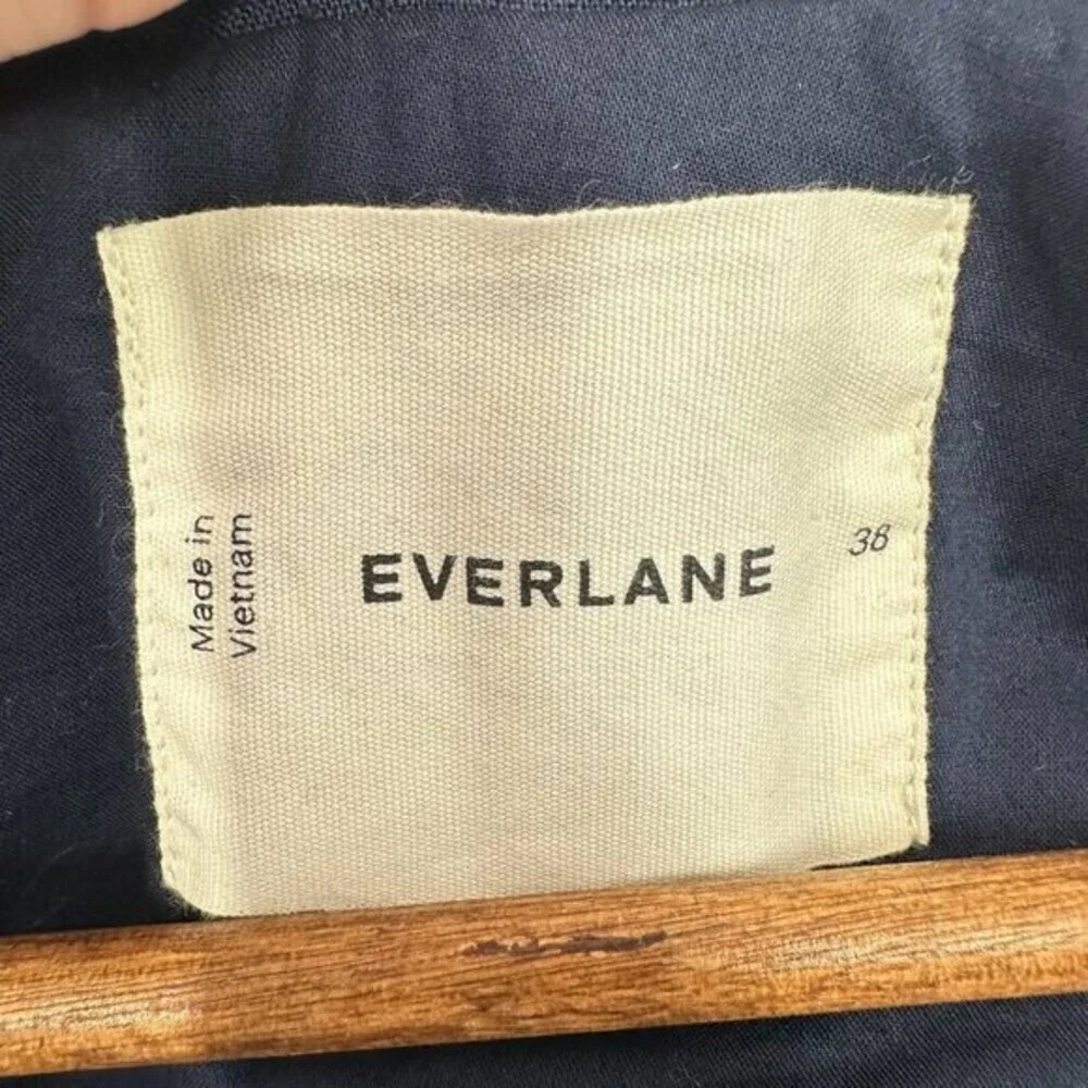 Everlane Men's Navy Blue 100% Linen Blazer Jacket Preppy Coastal Classic Size 38